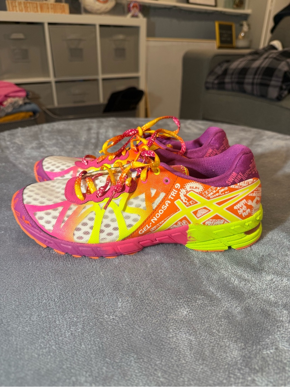 Asics Women’s Sneakers in Pink, Yellow & White